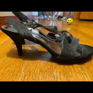 Black sparkly heels